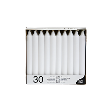 Pack of 30 Grey 8-Inch Table Candles – Elegant Long-Burning Dinner Candles